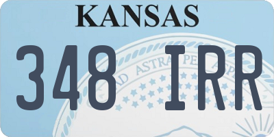 KS license plate 348IRR
