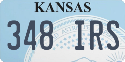 KS license plate 348IRS