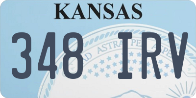 KS license plate 348IRV