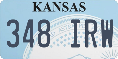 KS license plate 348IRW