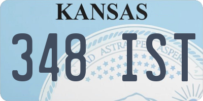 KS license plate 348IST