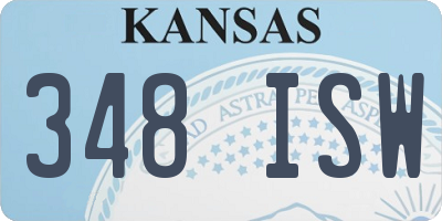 KS license plate 348ISW