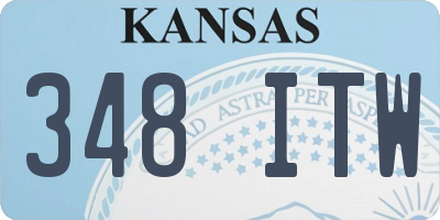 KS license plate 348ITW