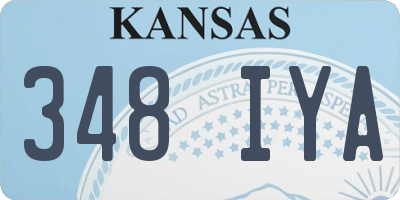 KS license plate 348IYA