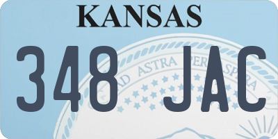 KS license plate 348JAC