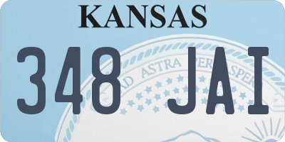 KS license plate 348JAI