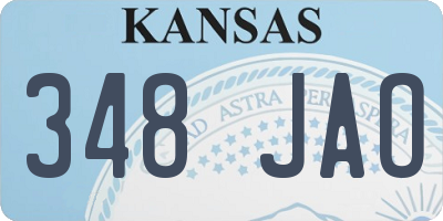 KS license plate 348JAO