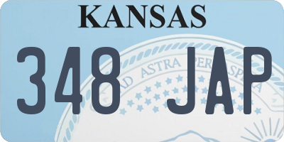 KS license plate 348JAP
