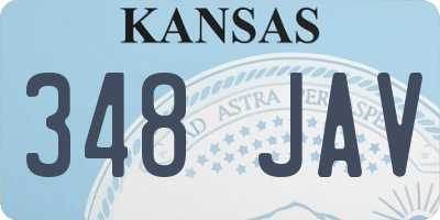 KS license plate 348JAV