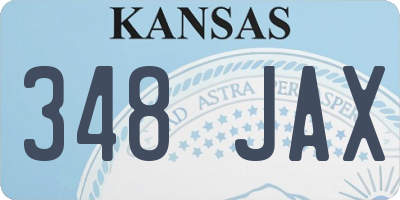 KS license plate 348JAX