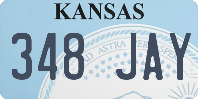 KS license plate 348JAY