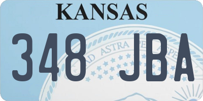 KS license plate 348JBA