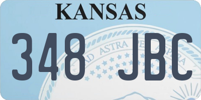 KS license plate 348JBC