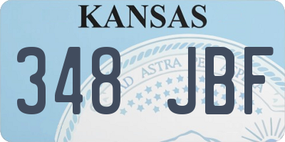 KS license plate 348JBF