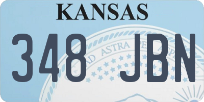 KS license plate 348JBN