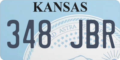 KS license plate 348JBR