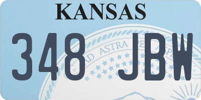 KS license plate 348JBW