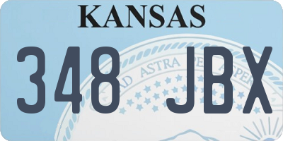 KS license plate 348JBX