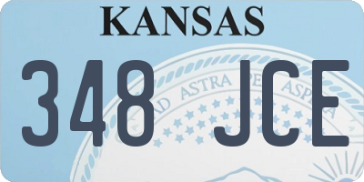 KS license plate 348JCE