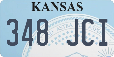 KS license plate 348JCI