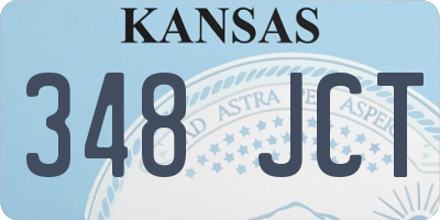 KS license plate 348JCT