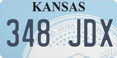 KS license plate 348JDX