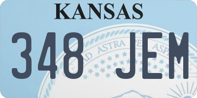 KS license plate 348JEM