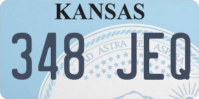 KS license plate 348JEQ