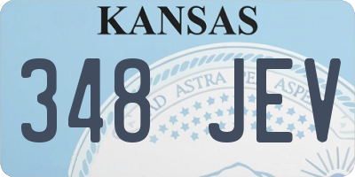 KS license plate 348JEV