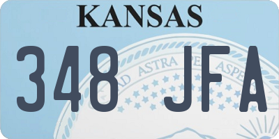 KS license plate 348JFA