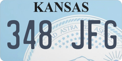 KS license plate 348JFG
