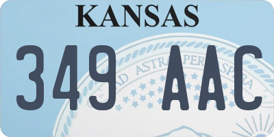 KS license plate 349AAC