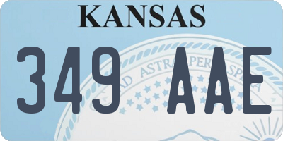 KS license plate 349AAE