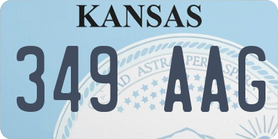 KS license plate 349AAG