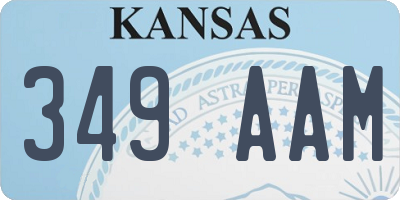 KS license plate 349AAM
