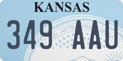 KS license plate 349AAU
