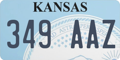 KS license plate 349AAZ