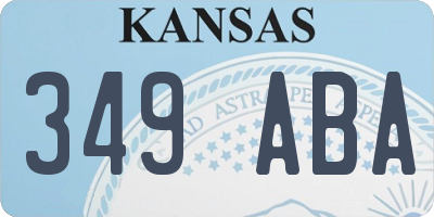 KS license plate 349ABA