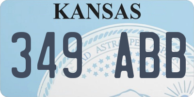 KS license plate 349ABB