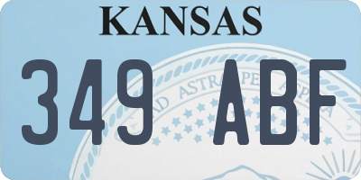 KS license plate 349ABF