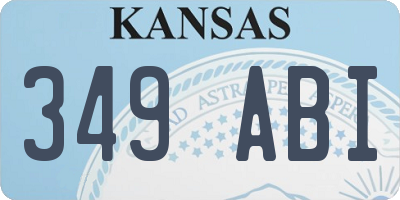 KS license plate 349ABI