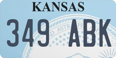 KS license plate 349ABK