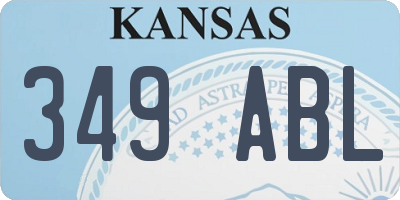 KS license plate 349ABL