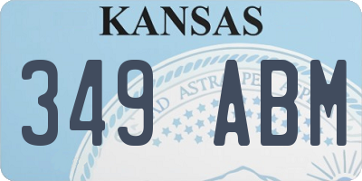 KS license plate 349ABM