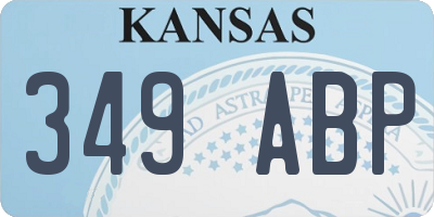 KS license plate 349ABP
