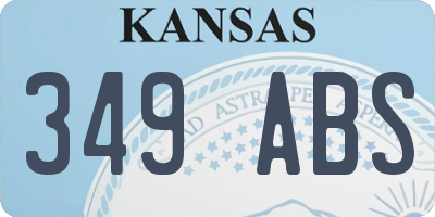 KS license plate 349ABS