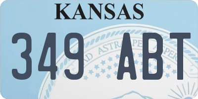 KS license plate 349ABT