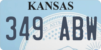 KS license plate 349ABW