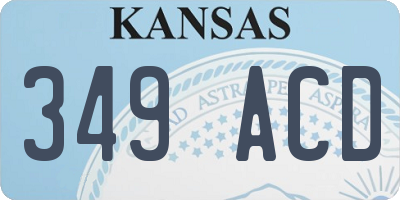 KS license plate 349ACD