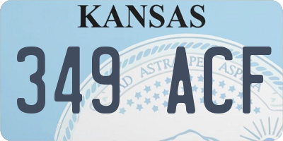 KS license plate 349ACF